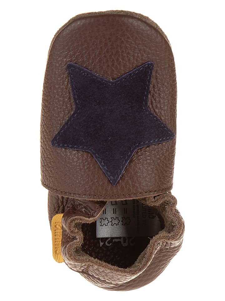 lamino Leder-Krabbelschuhe in Braun günstig kaufen 22/23