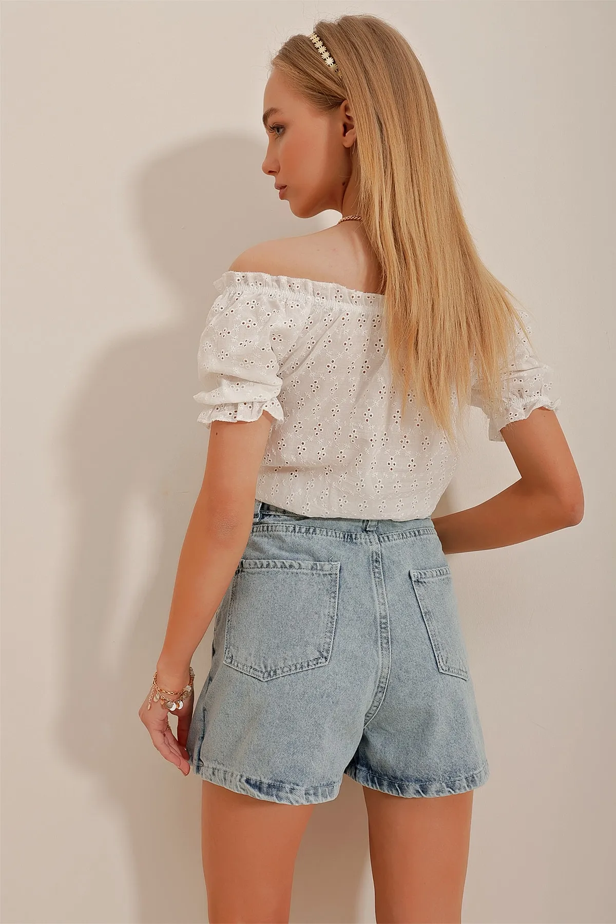 Trend Alaçatı Stili  Rock - Blau - Mini