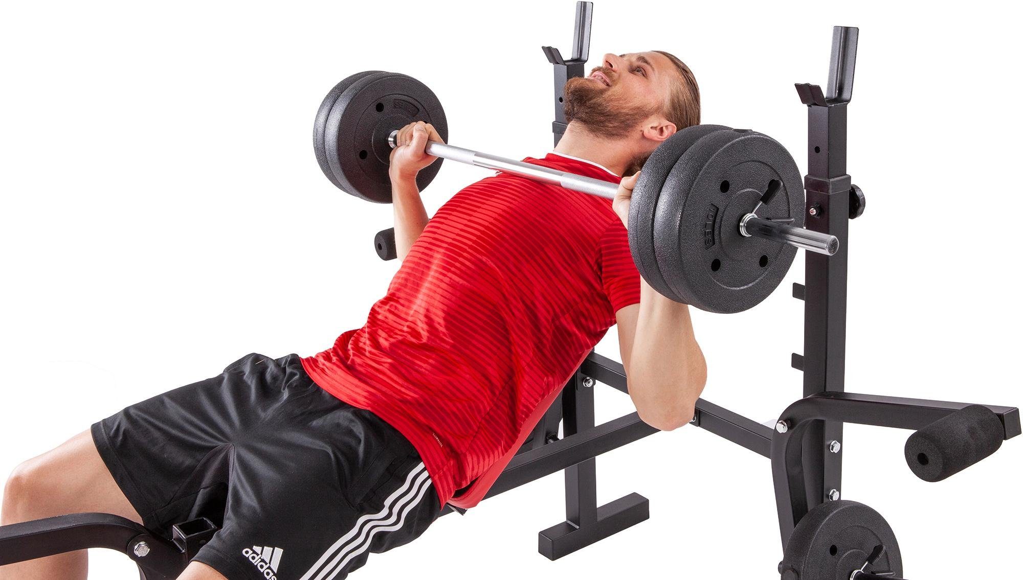 MOTIVE FITNESS by U.N.O. Hantelbank Bronx, (Set, mit Langhantelstange)