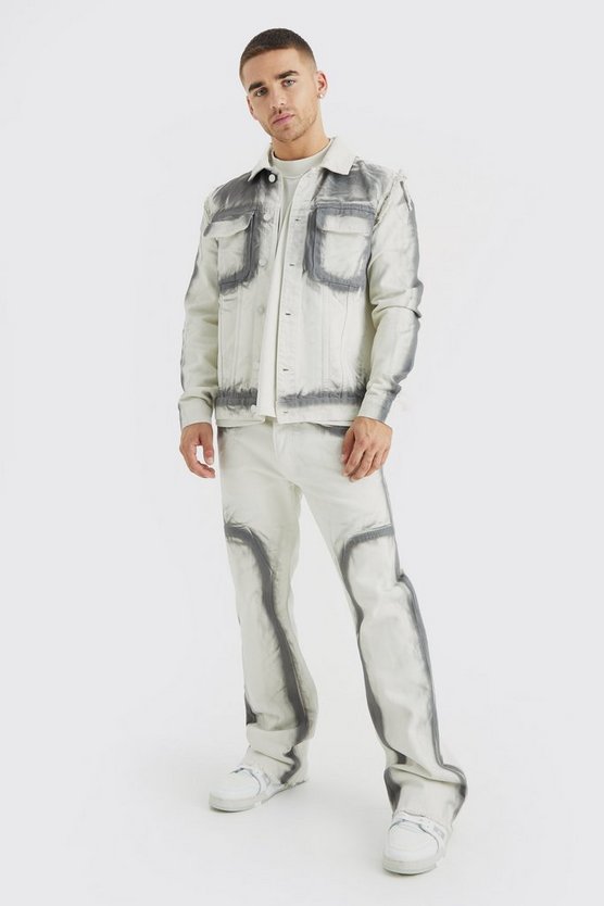 Lockere Schlagjeans mit Pigment-Detail