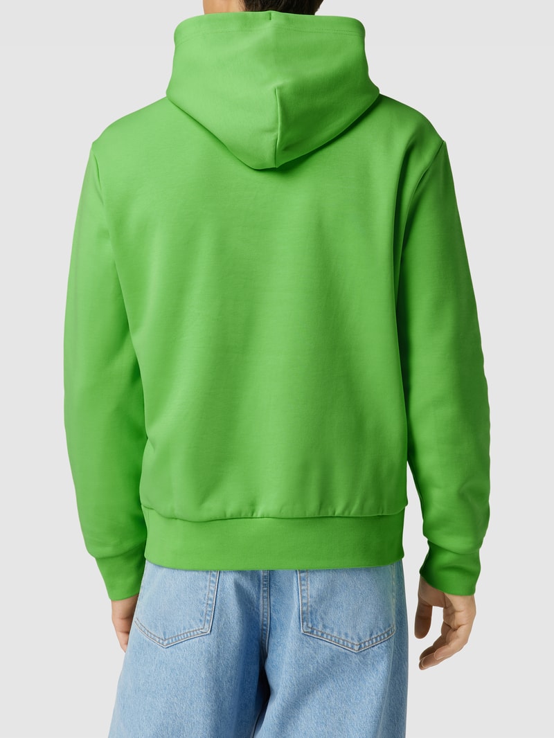 Hoodie mit Label-Stitching in apfelgrün