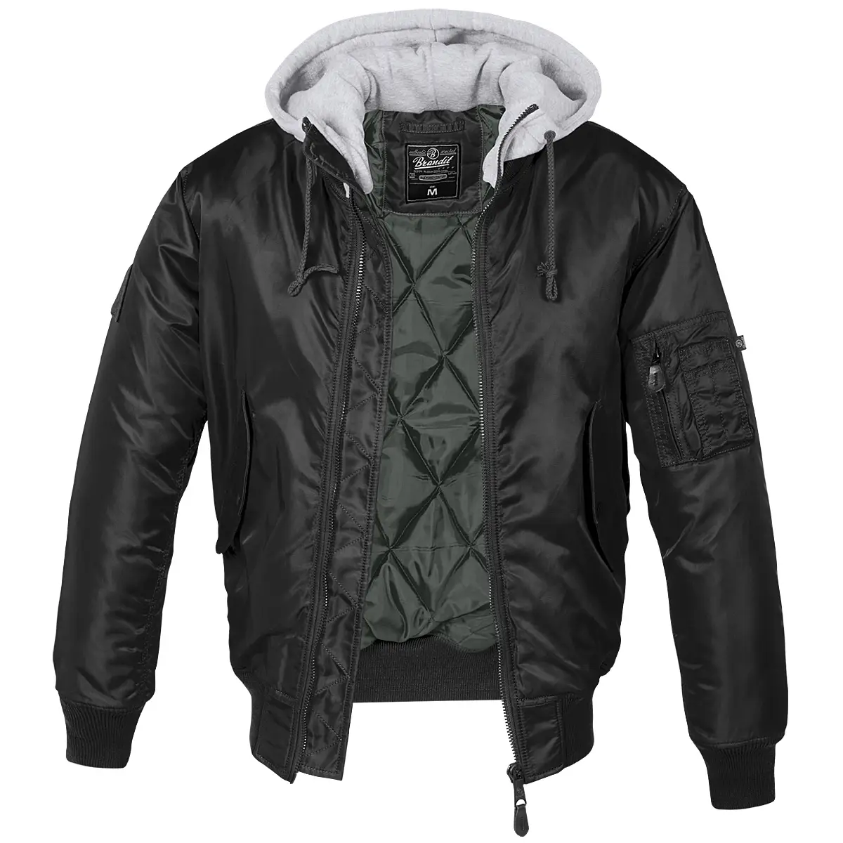 MA1 Jacke Sweat Hooded schwarz/grau