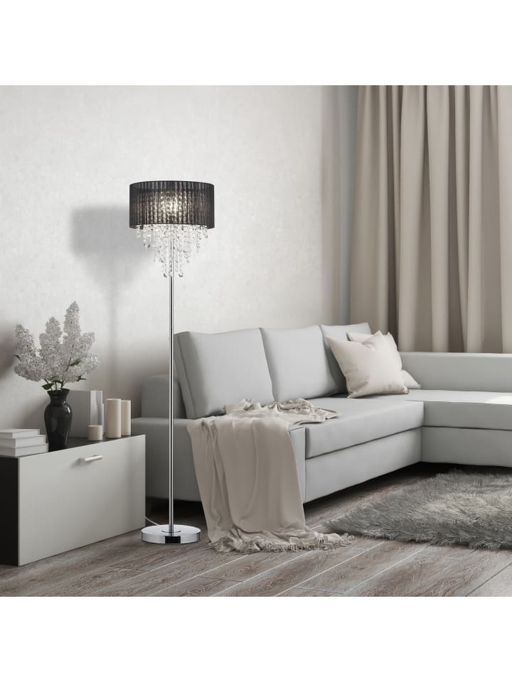 relaxdays Stehlampe in Schwarz/ Silber - (H)150 x Ø 37,5 cm günstig kaufen onesize