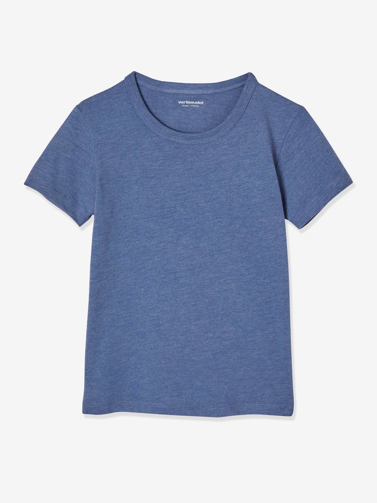 Lot de 3 T-shirts garçon manches courtes BASICS lot camaieu bleu