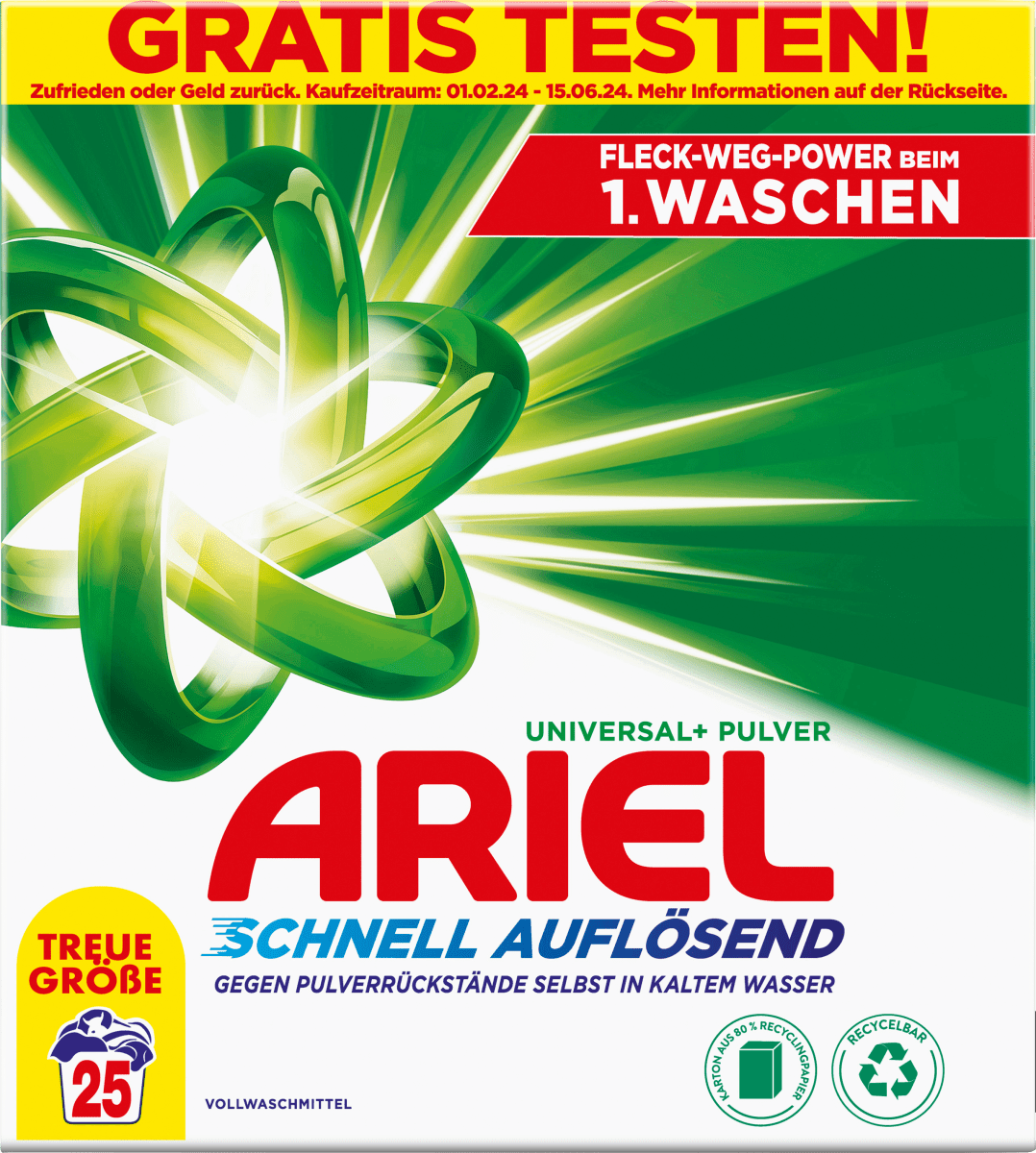 Vollwaschmittel Pulver, 25 Wl