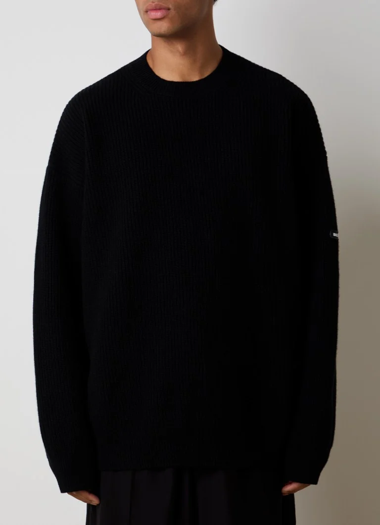 Maglione oversize Balenciaga in lana a maglia grossa con logo