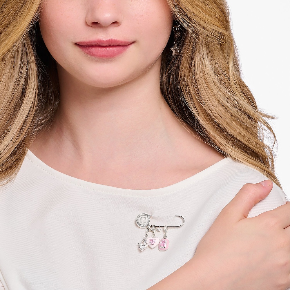Thomas Sabo Bijou de revers Argent, Acier inoxydable, Émail Bijoux