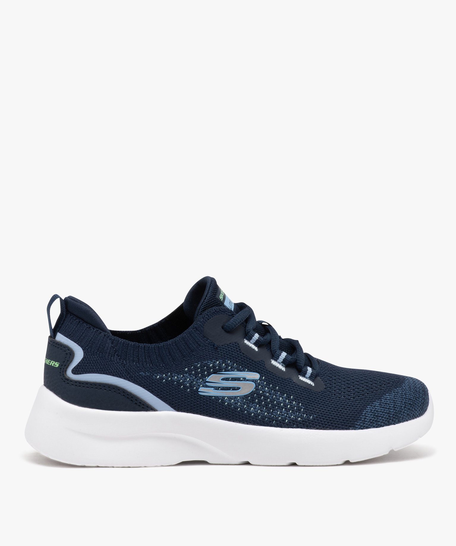 Baskets femme unies running à col élastique - Skechers marine | GEMO