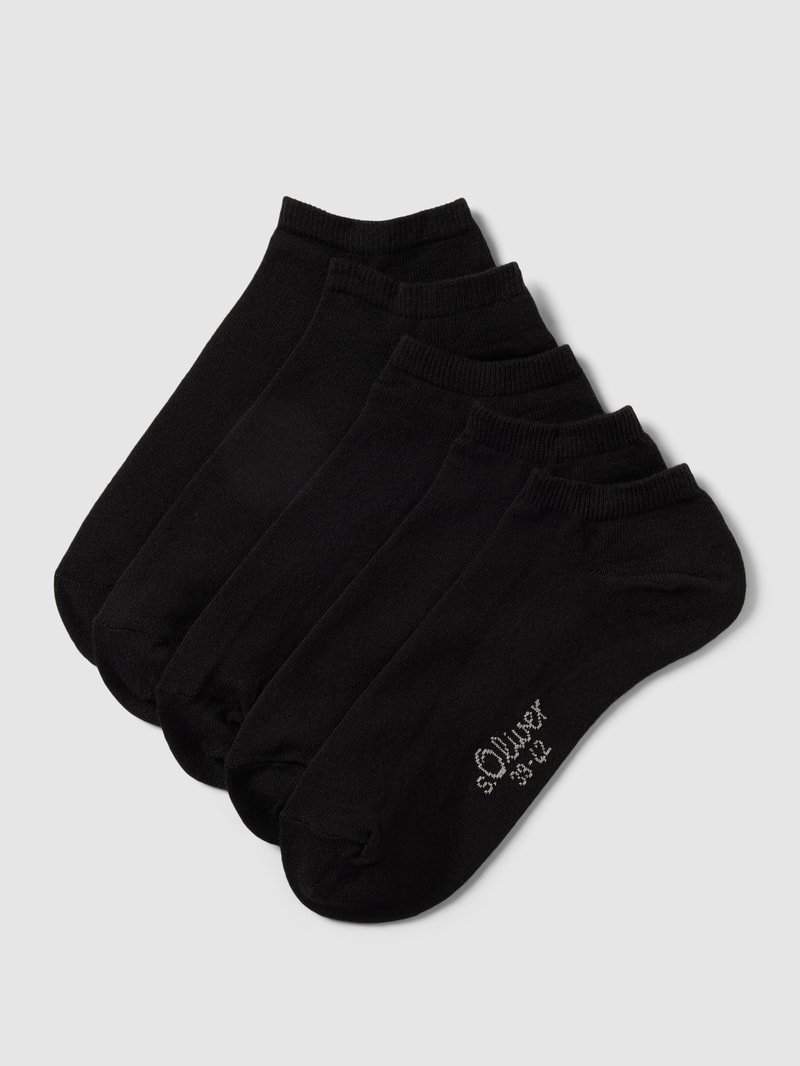 Sneakersocken mit Stretch-Anteil im 5er-Pack in schwarz
