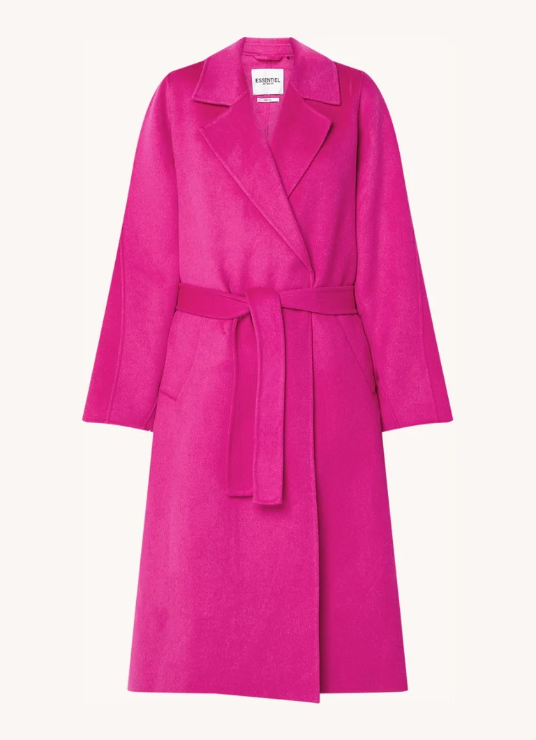 Manteau en laine Essentiel Antwerp Gimply avec ceinture à nouer