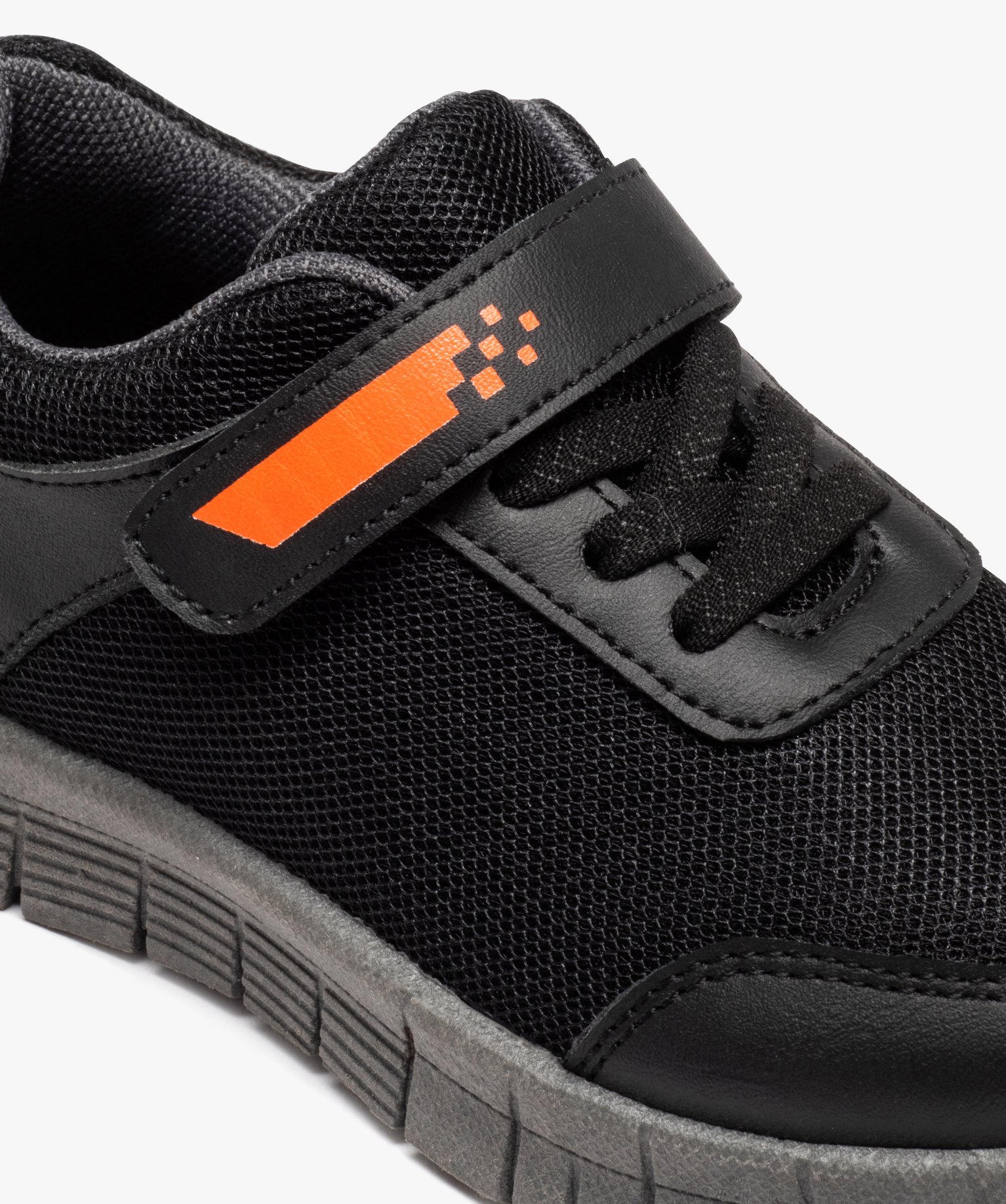 Baskets Garçon unies en mesh avec fermeture à scratch noir | GEMO