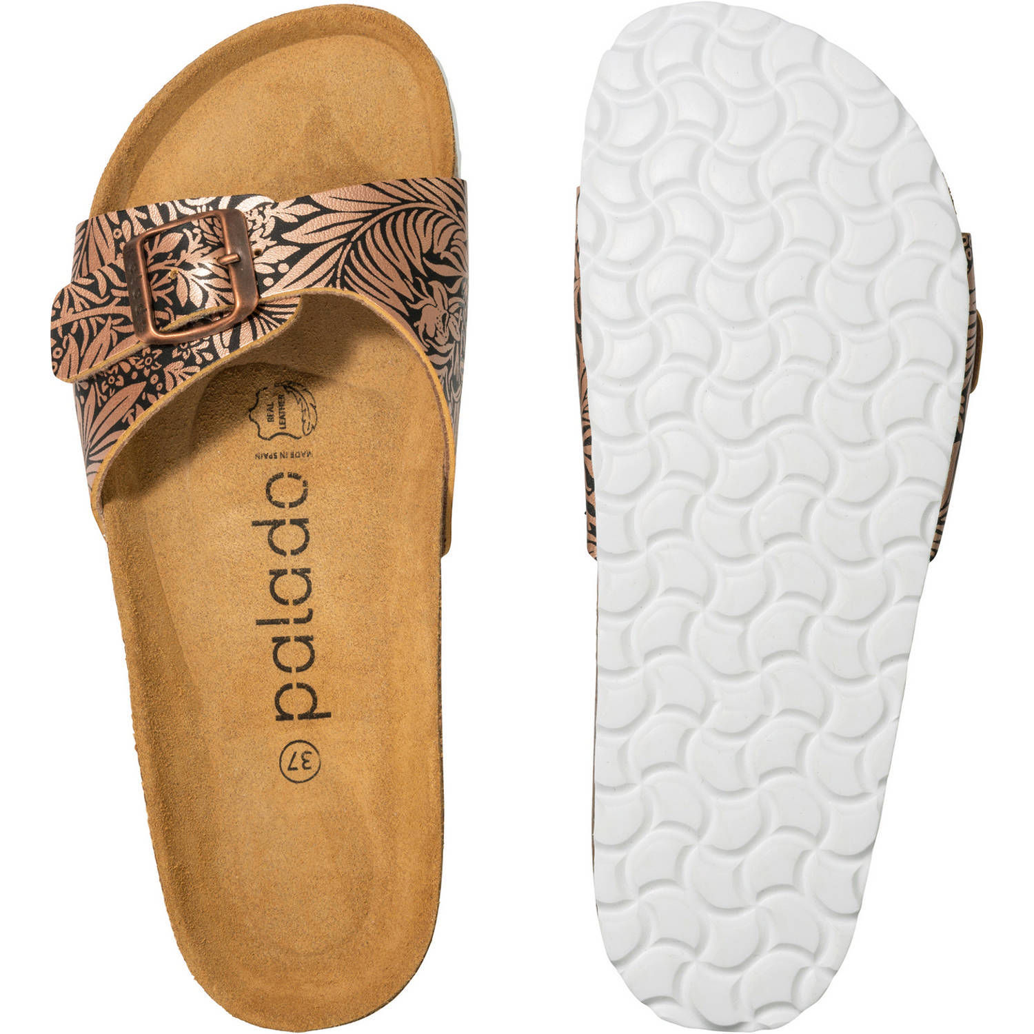 Palado Malta Metallic, Pantoletten, Damen, Print Schwarz Bronze