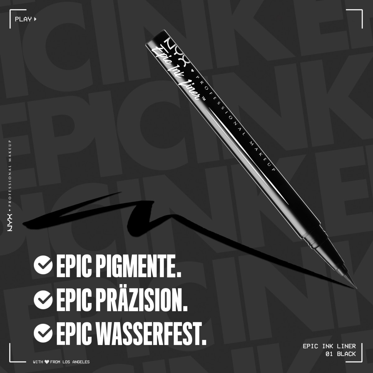 Eyeliner Epic Ink 01 black, 1 ml