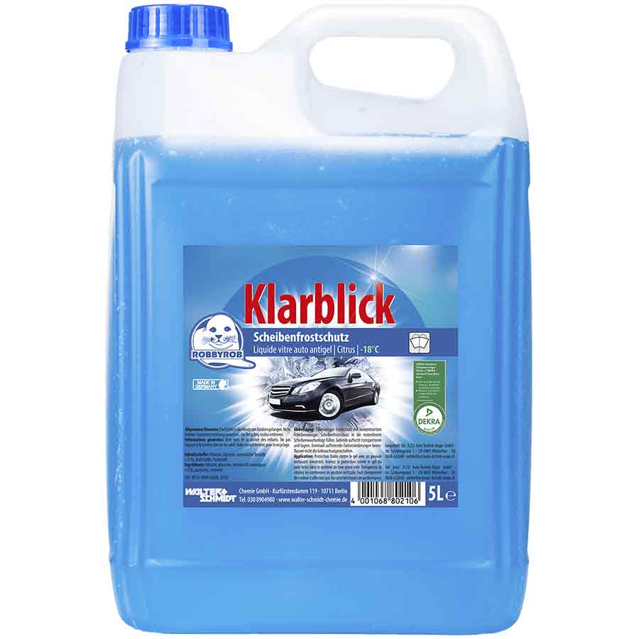 Scheibenfrostschutz/ Scheibenreiniger Robbyrob Klarblick, -18°Grad, von Walter Schmidt Chemie GmbH, 5 l - ATU