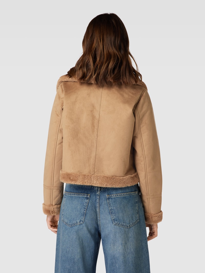 Bikerjacke in Leder-Optik Modell 'PEGGY' in cognac