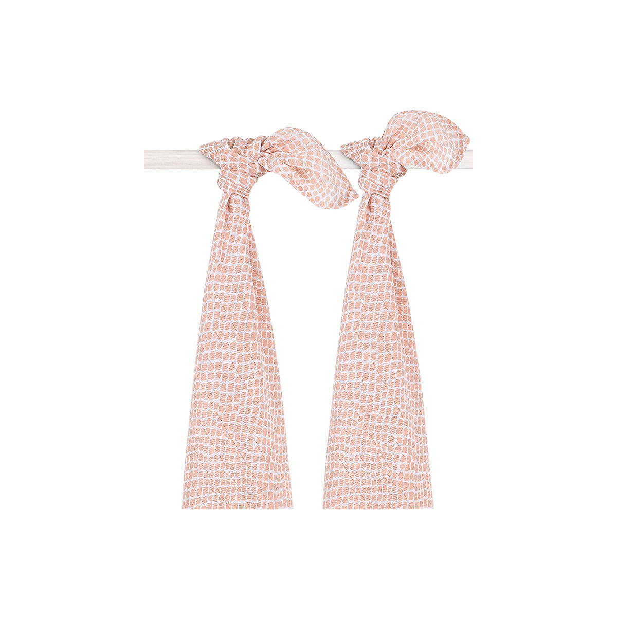 Mullwindeln groß, 115 x 115 cm, Snake pale pink 2er Set