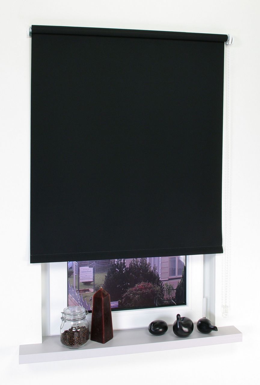 Bella Casa Seitenzugrollo, Kettenzugrollo, 240 x 102 cm, schwarz
