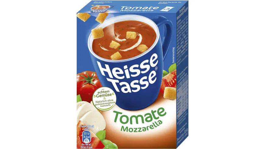 Heisse Tasse Tomate Mozzarella Suppe 450 ml