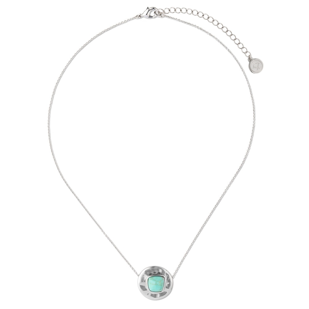 Pippa&Jean Collier tendance Laiton Pierre reconstruit en Argent collier
