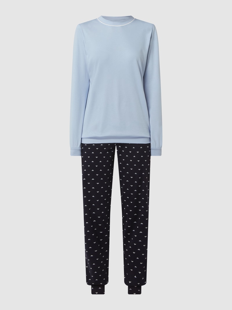 Pyjama aus Baumwolle in marineblau