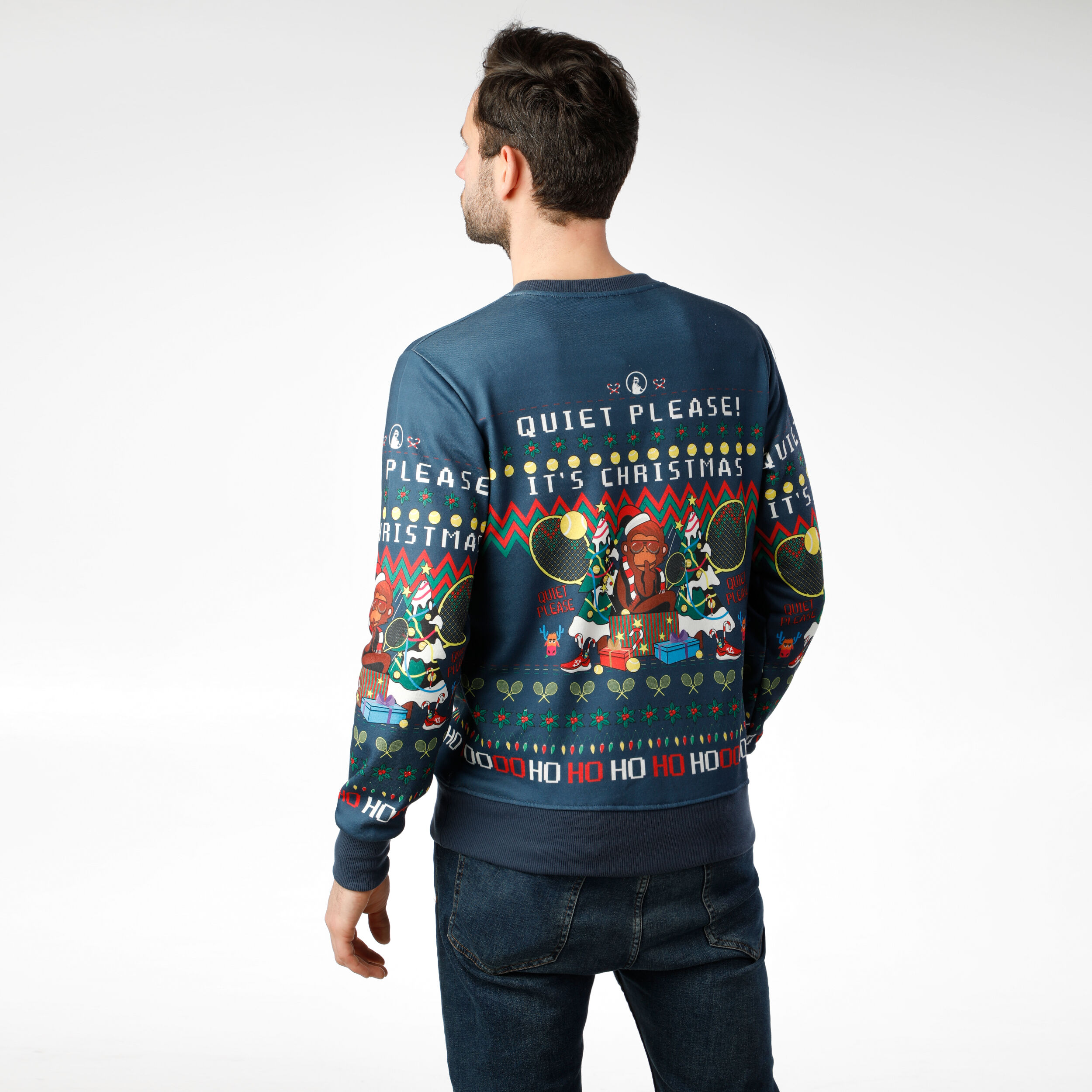 Ugly Christmas Sweatshirt Herren - Dunkelblau, Mehrfarbig