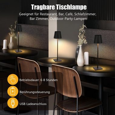 iscooter LED Tischleuchte LED Tischlampe,Touch Dimmbar 3 Farben Metall led tischleuchte kabellos, LED fest integriert, Kaltweiß, Naturweiß, Warmweiß, IP54 aufladbare LED Tischlampe, Abnehmbar Tischlampe mit Metallsocke