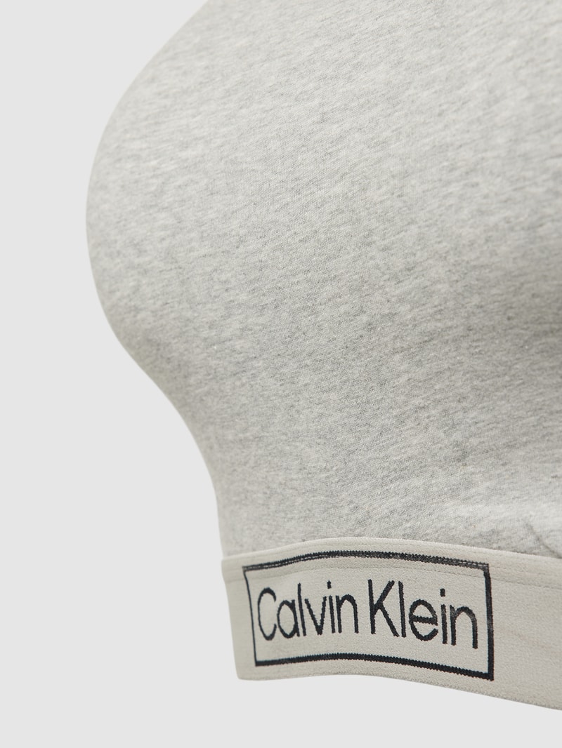 Bustier in Melange-Optik mit elastischem Bund und Label-Detail in silber meliert