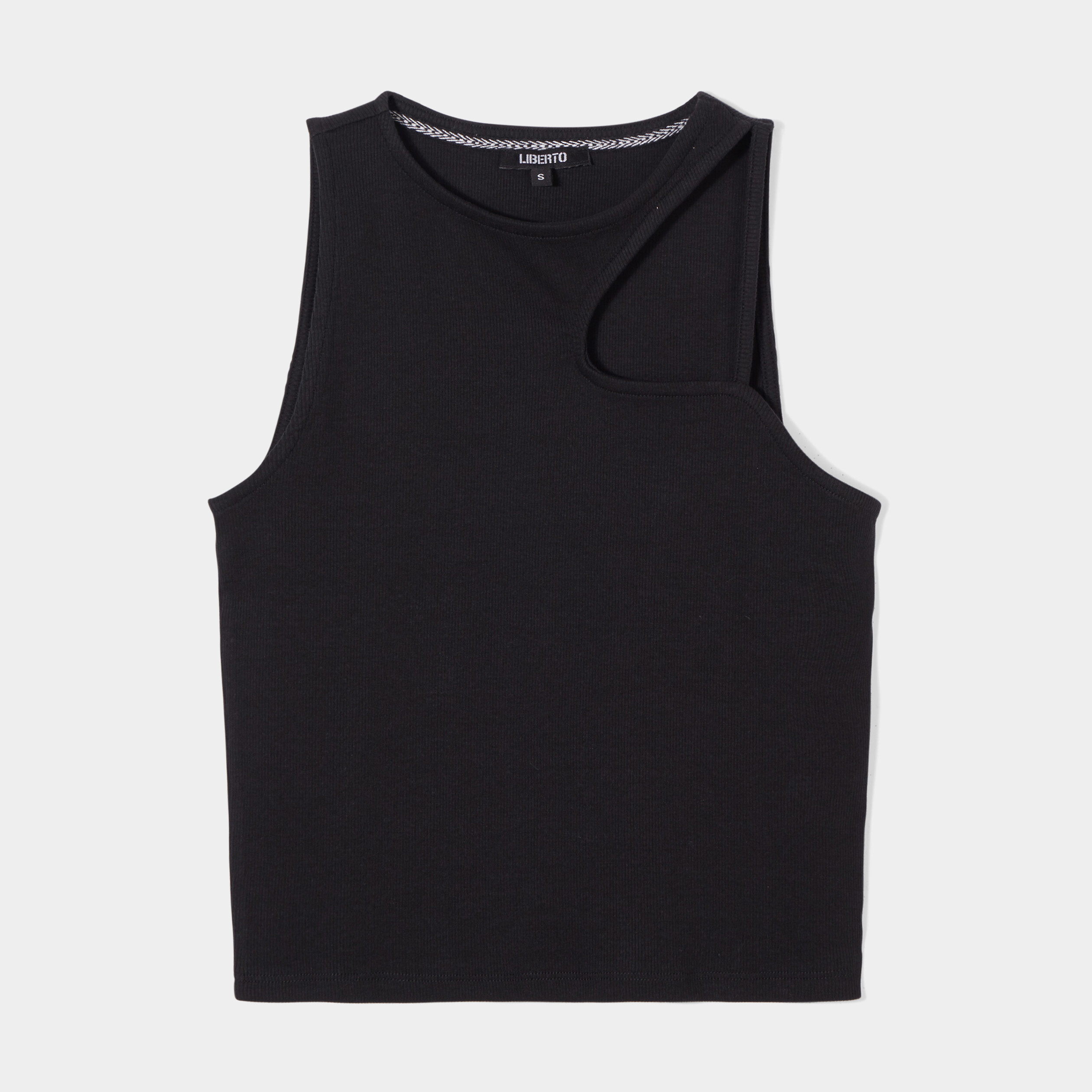 Débardeur maille découpe épaule Liberto noir femme | La Halle