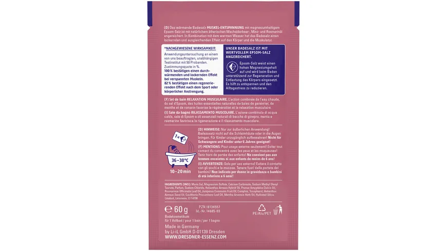 Dresdner Essenz Badesalz Muskel Entspannung 60 g