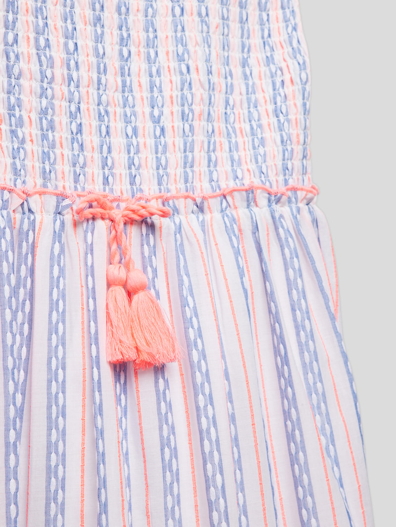 Midikleid mit Allover-Muster in koralle