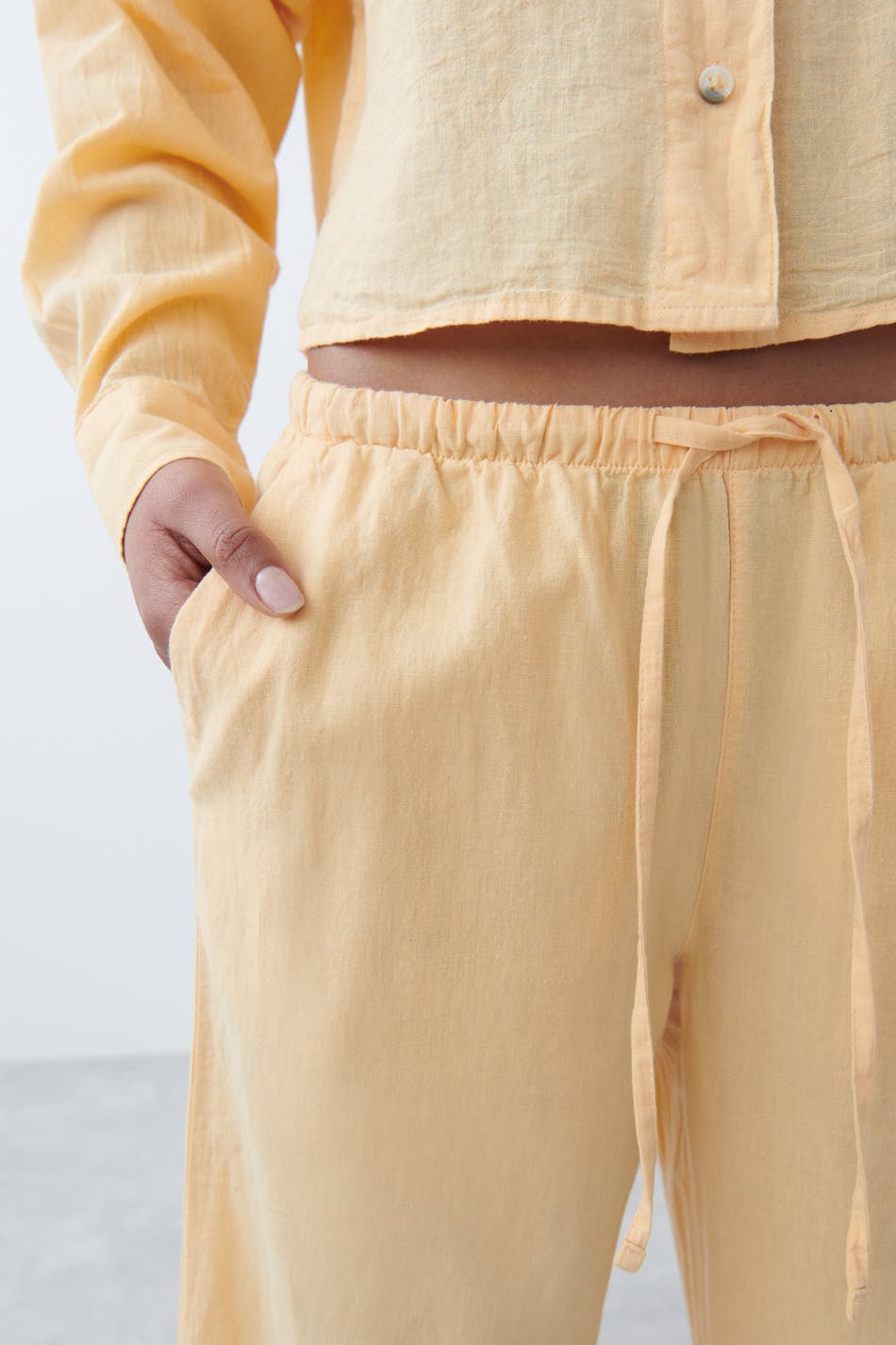 Linen blend trousers