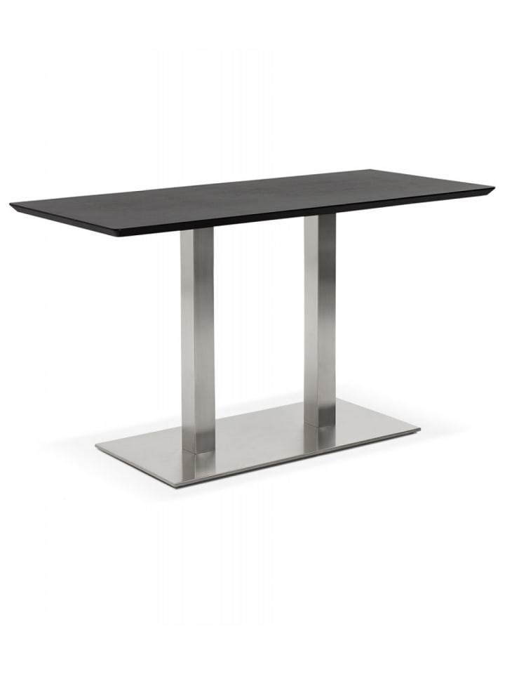 KADIMA DESIGN Esstisch Schwarz Holz Metall | Industrial | MDF & Gebürsteter Stahl in Schwarz günstig kaufen
