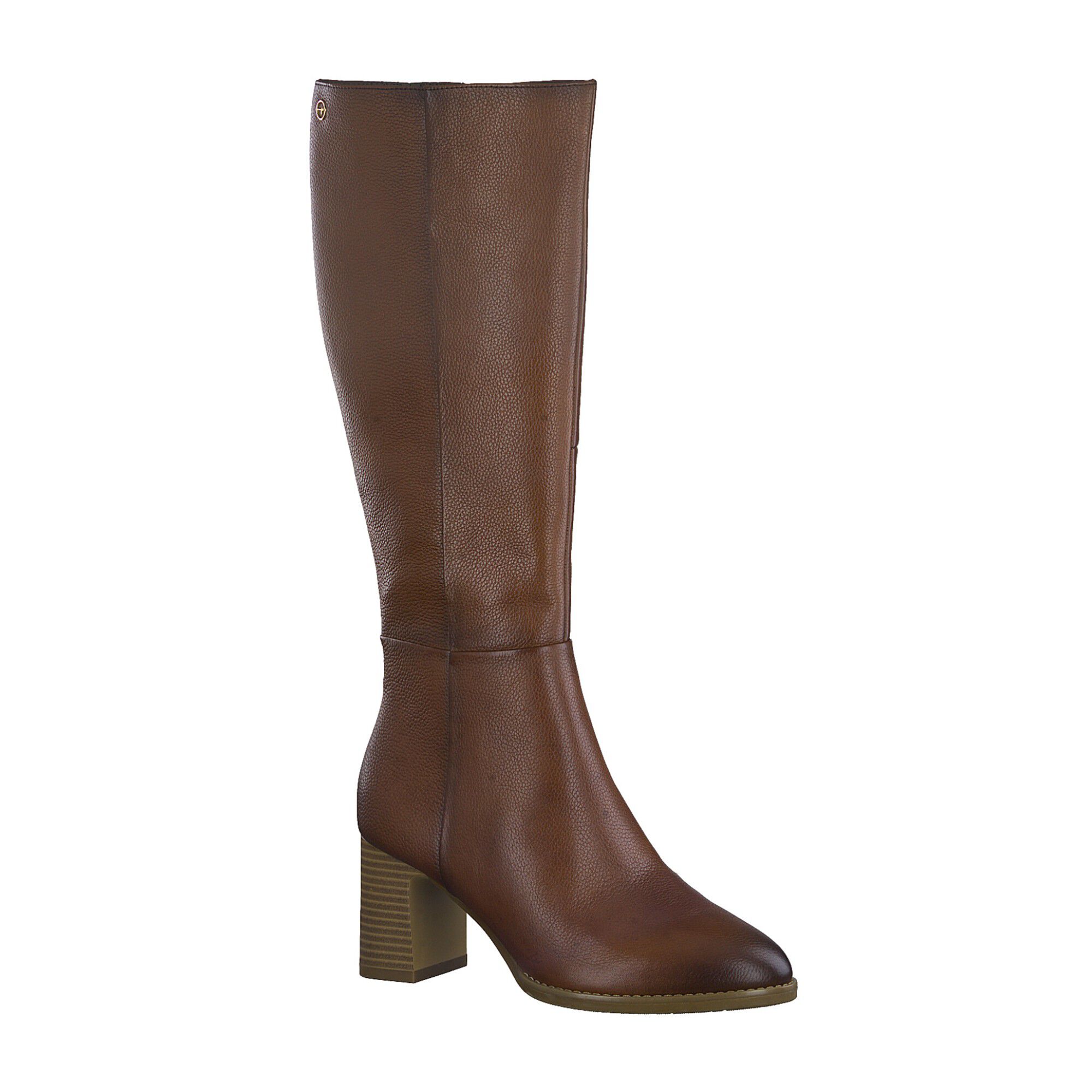 Bottes zippées dessus cuir