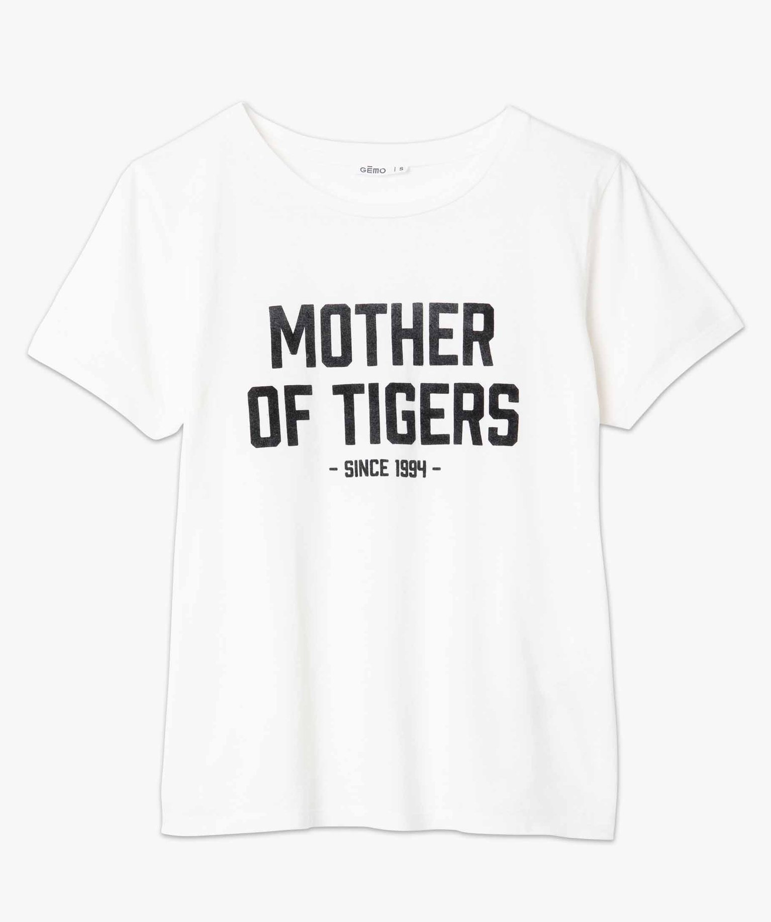 Tee-shirt femme à manches courtes avec inscription ecru | GEMO