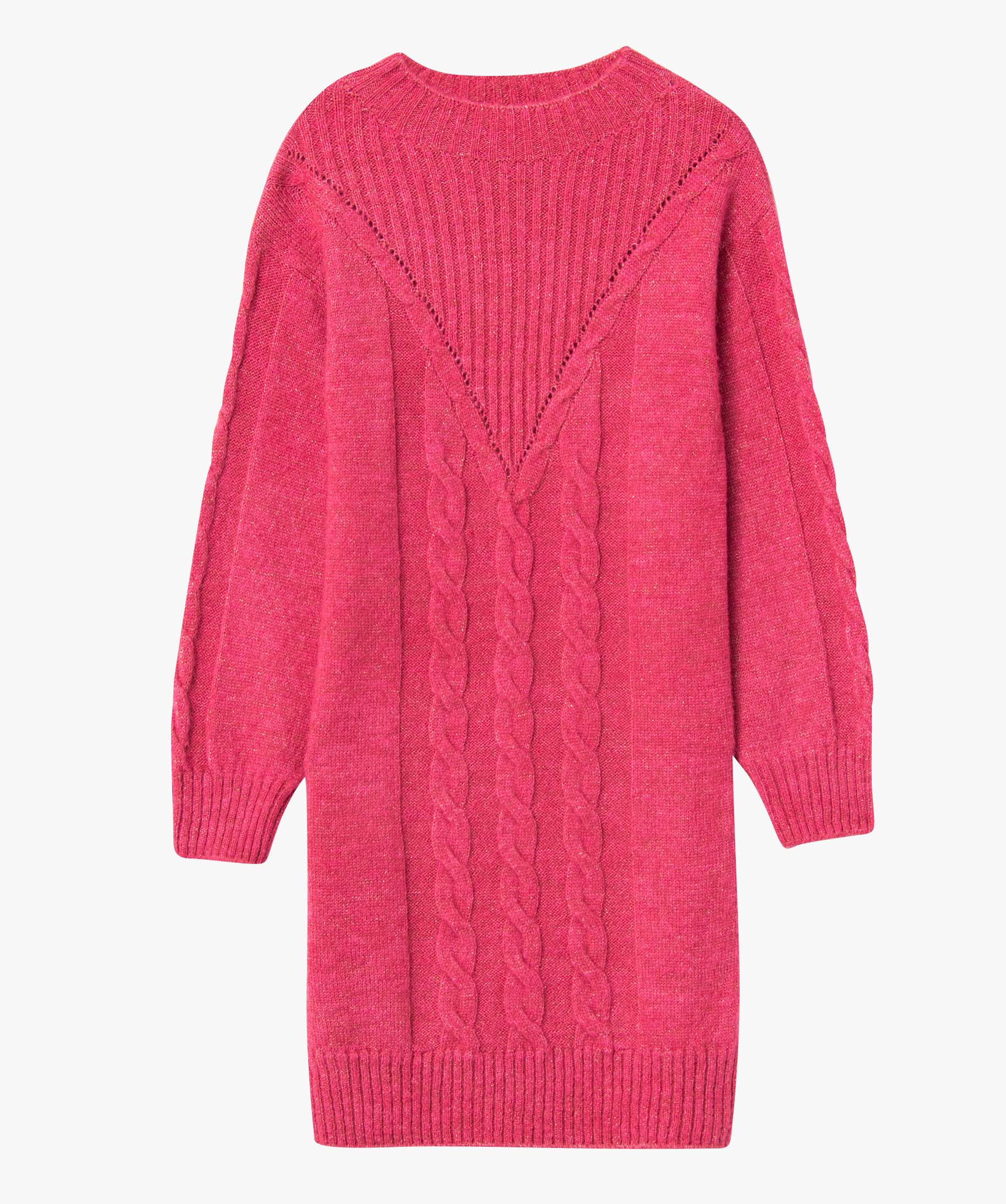 Robe pull femme en maille pailletée rose | GEMO