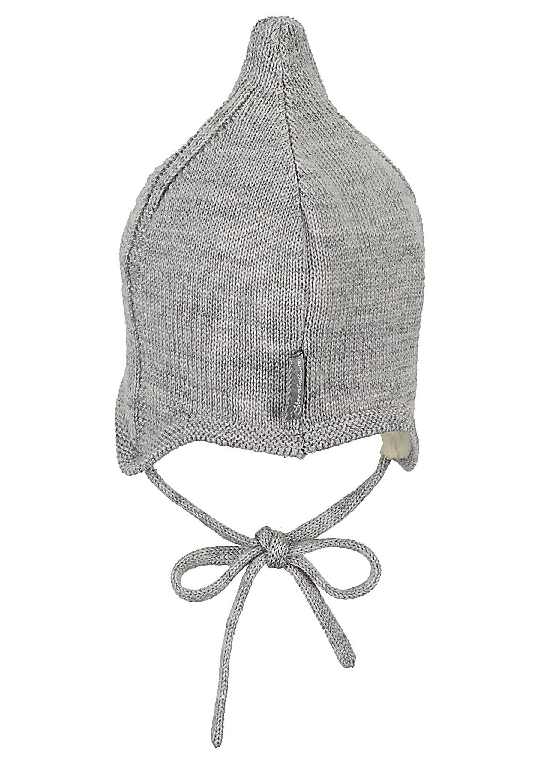 Strickmütze Baby aus Merinowolle unifarben