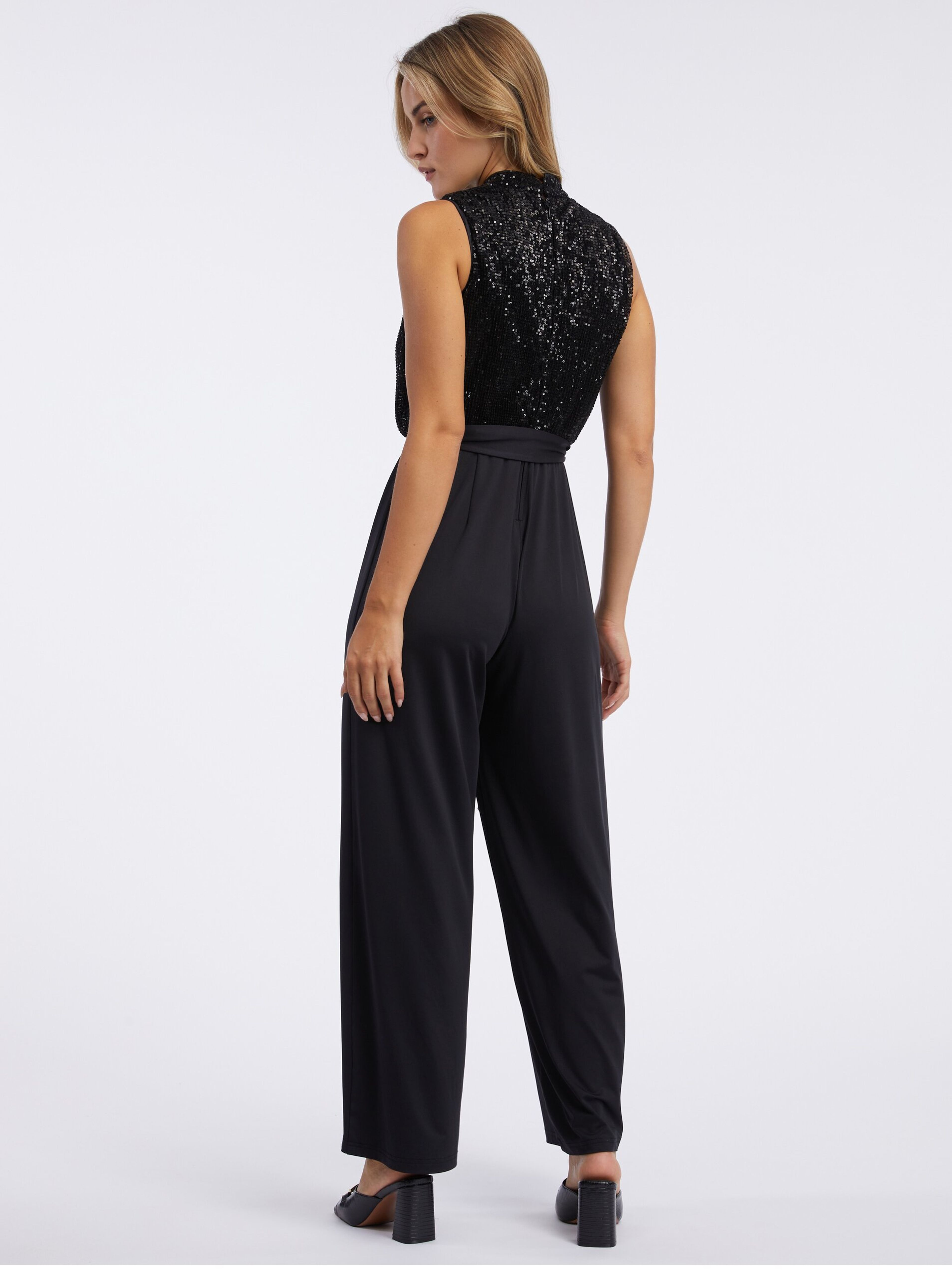 Schwarzer Damen Jumpsuit mit Pailletten ORSAY