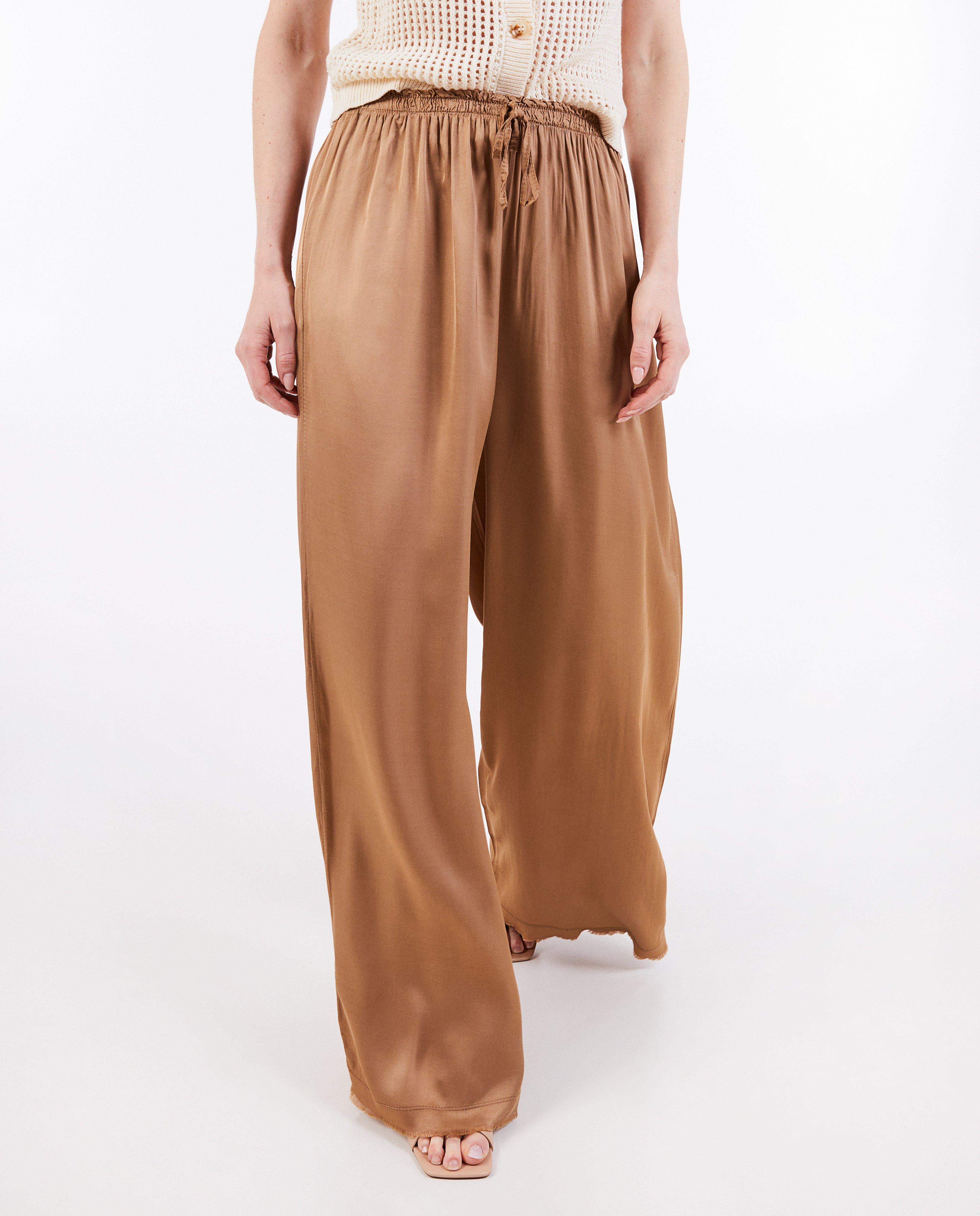 Pantaloni Paris Satin Maro Deschis