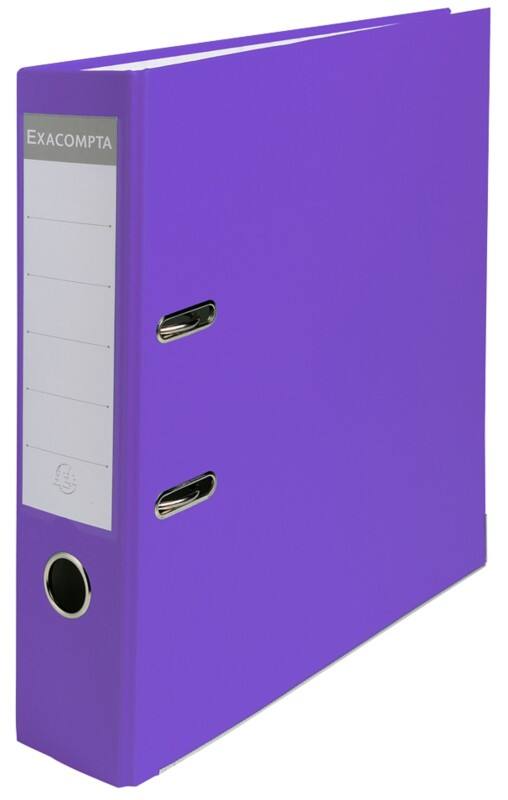 Exacompta Maxi Ordner DIN A4 75 mm Violett 2 Ringe 918417B Pappkarton, PP (Polypropylen) Glänzend Hochformat