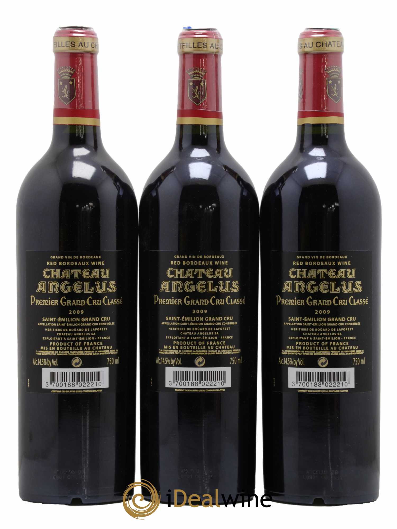 Château Angélus 1er Grand Cru Classé A  2009 - Lot de 6 Bouteilles