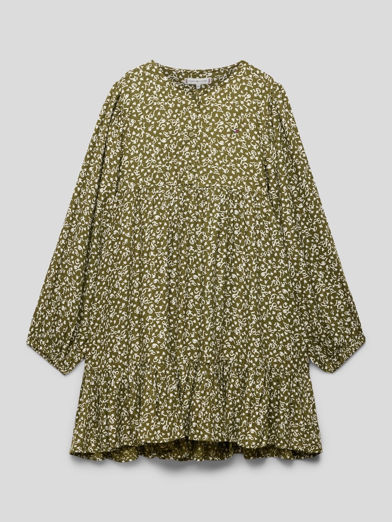 Kleid im Stufen-Look in olivgrün