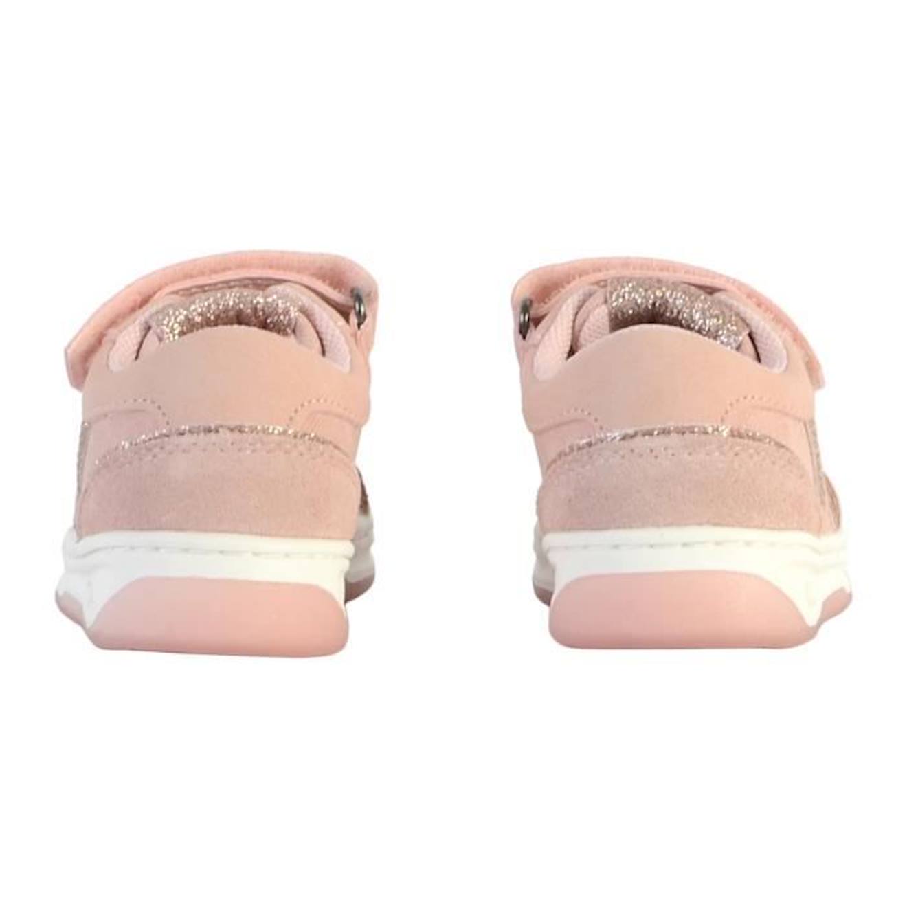 Basket Cuir Enfant Kickers Kouic rose