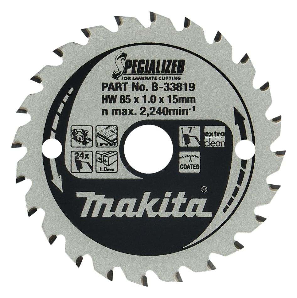 Makita Zubehör B-33819 Laminatsägeblatt 85x15x1,0 24T 7g