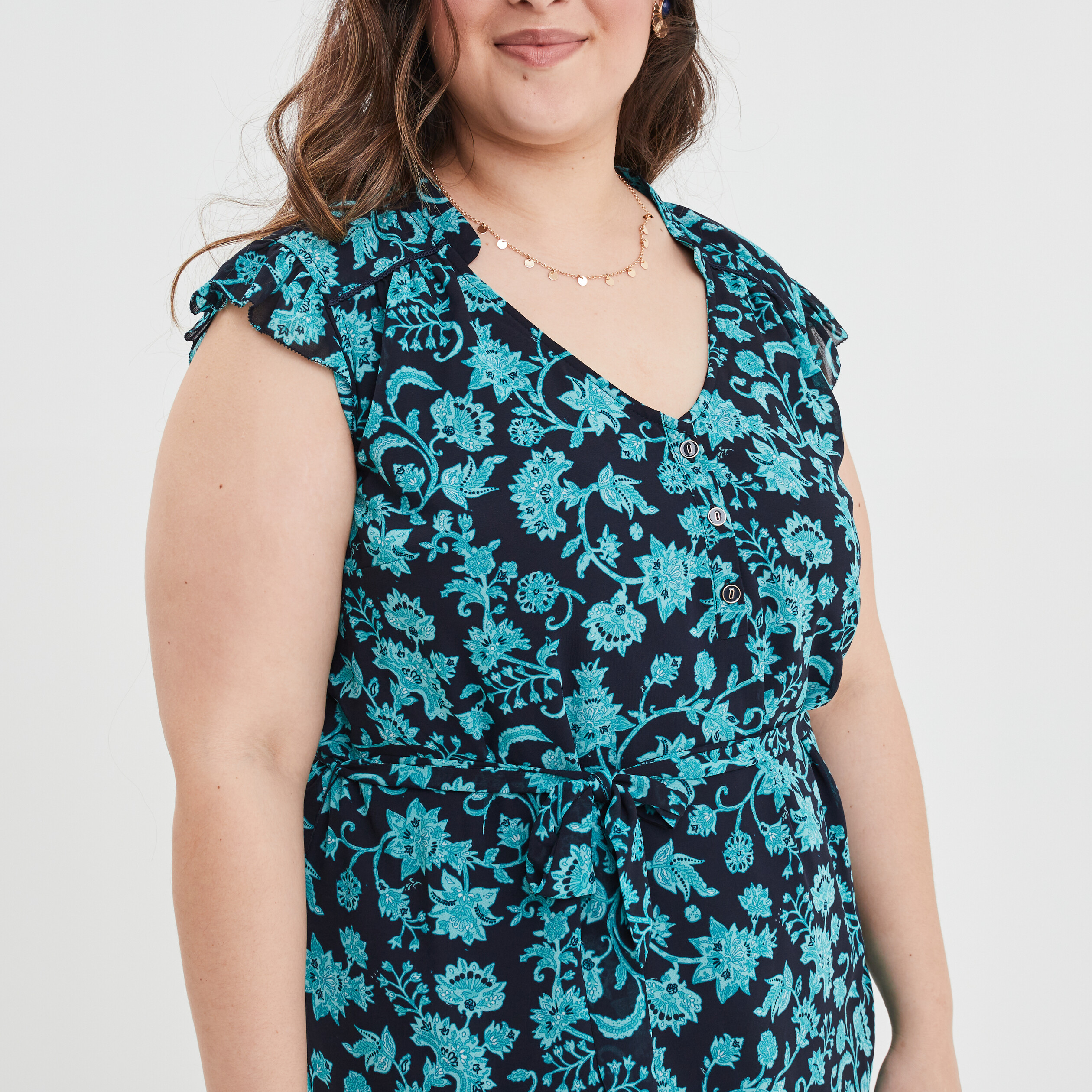 Robe droite sans manches bleu marine femme grande taille | La Halle
