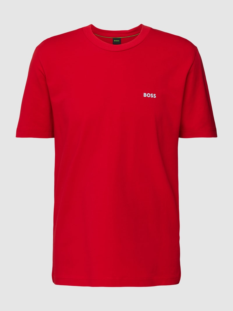 T-Shirt mit Label-Print in rot