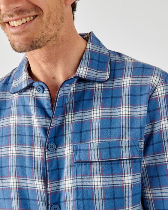 Pyjaveste en flanelle pur coton, manches longues