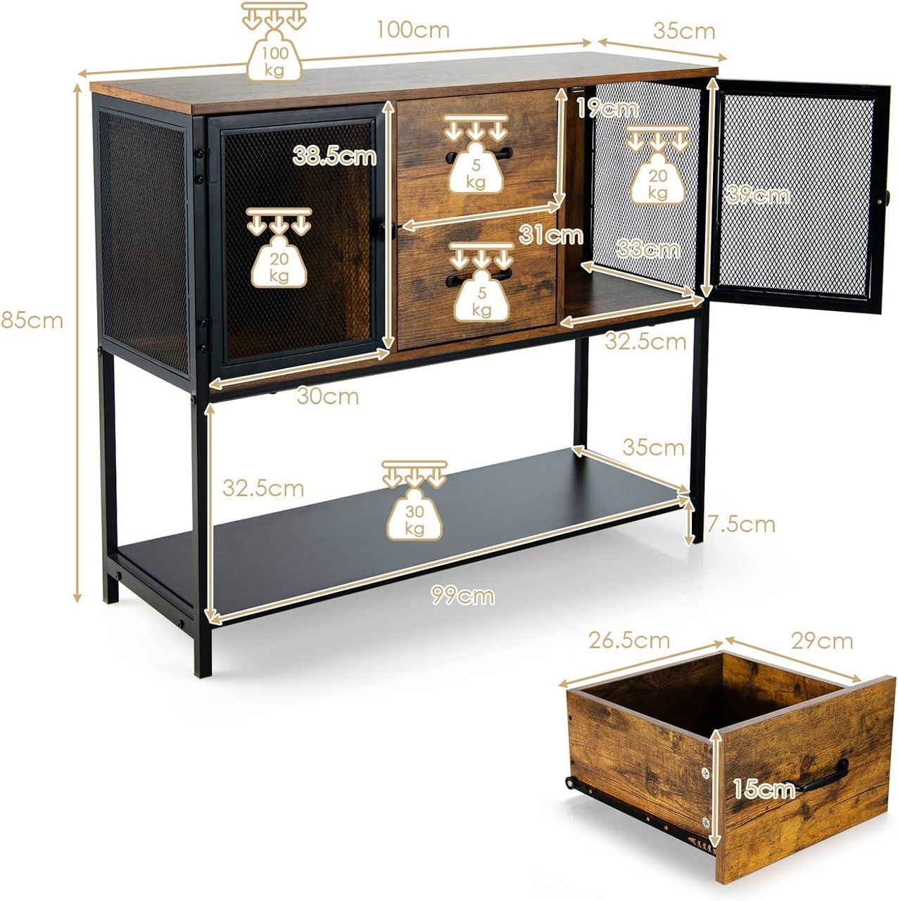 Costway Sideboard industriell