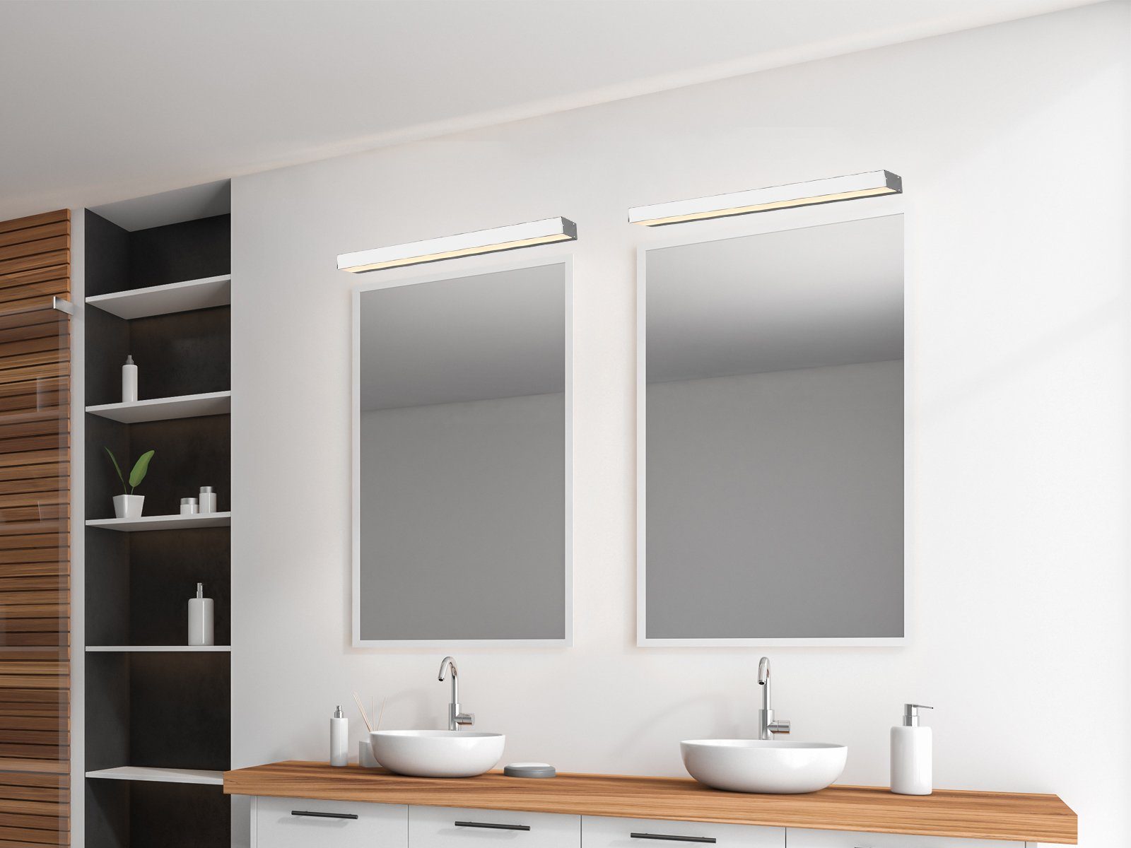 meineWunschleuchte Spiegelleuchte, LED fest integriert, Warmweiß, 2er Set indirekte Beleuchtung Badezimmerlampen Up and Down Wand B 60cm
