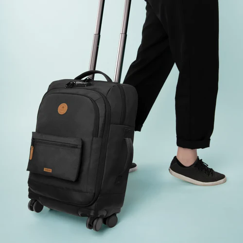 Small Berlin Black 4-Wheel Soft Suitcase