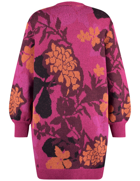 Lange Strickjacke mit Jacquardmuster